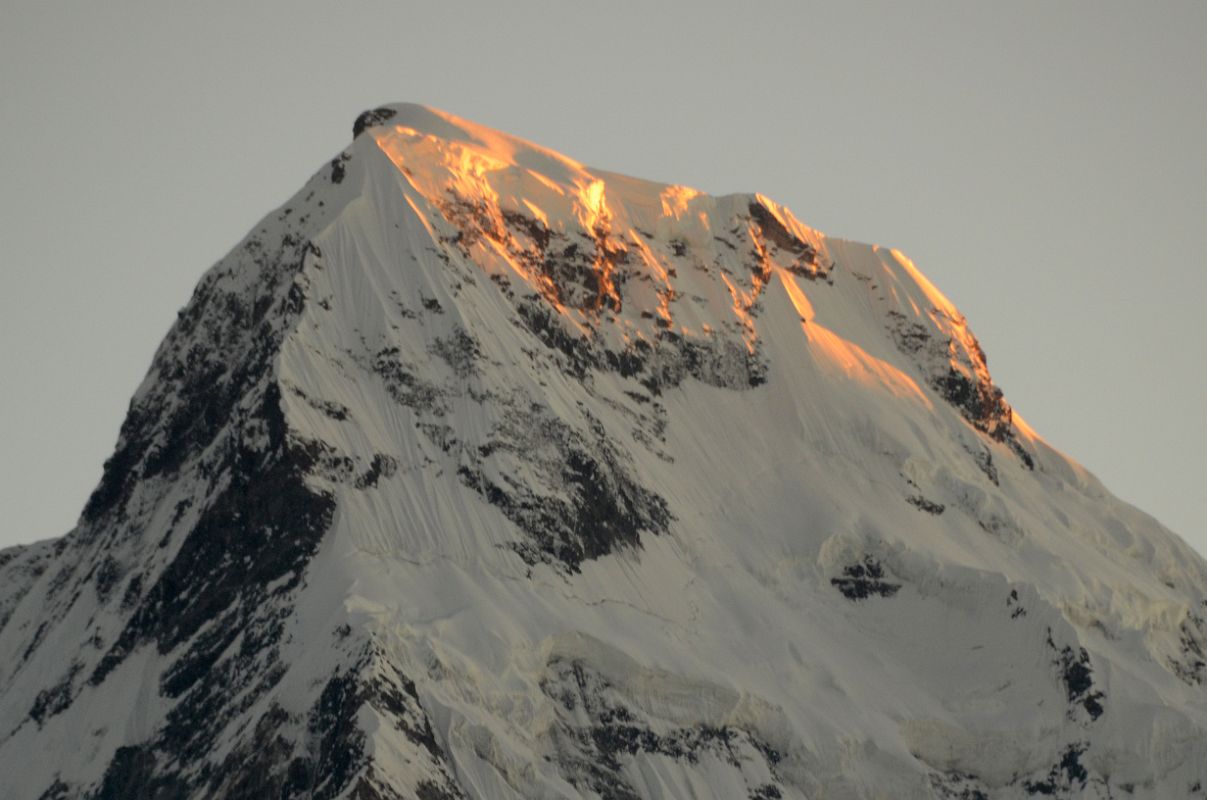Poon Hill 16 Annapurna South Summit Close Up At Sunrise 